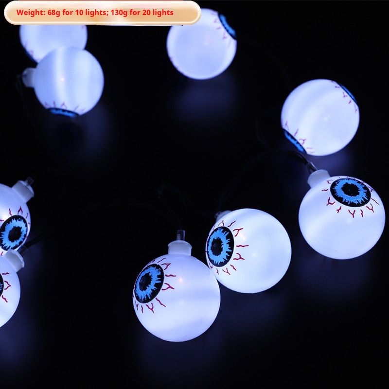 Halloween-LED-Lichterkette – Spinnen, Geister und Skelette, dekorative Lichter für drinnen und draußen (2 m/20 LEDs, 6000 K Kaltweiß, IP42 wasserdicht)_voghion.com