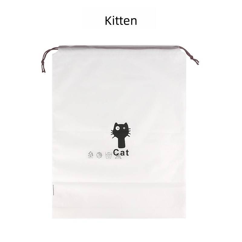 Borse portascarpe con coulisse – Organizer riutilizzabile antipolvere in tessuto non tessuto per scarpe e accessori (trasparenti/a forma di gatto/orso)_voghion.com