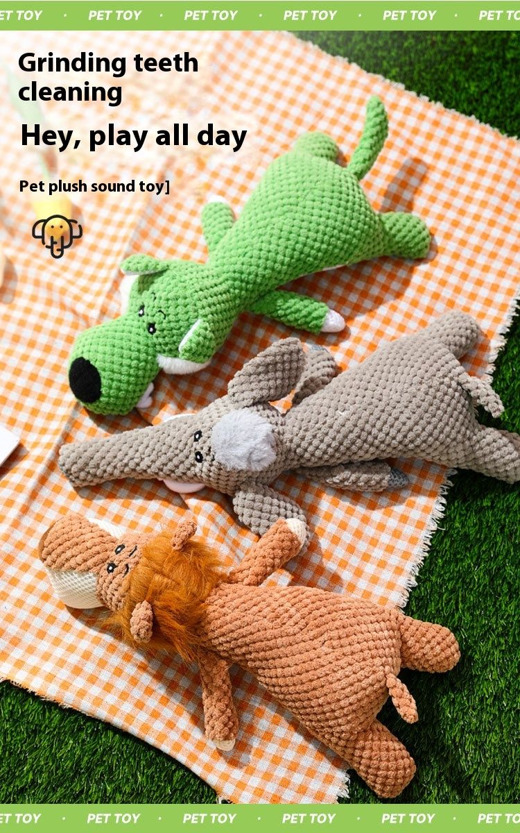 Giocattoli interattivi di peluche per cani che digrignano i denti, forme di animali carini_voghion.com