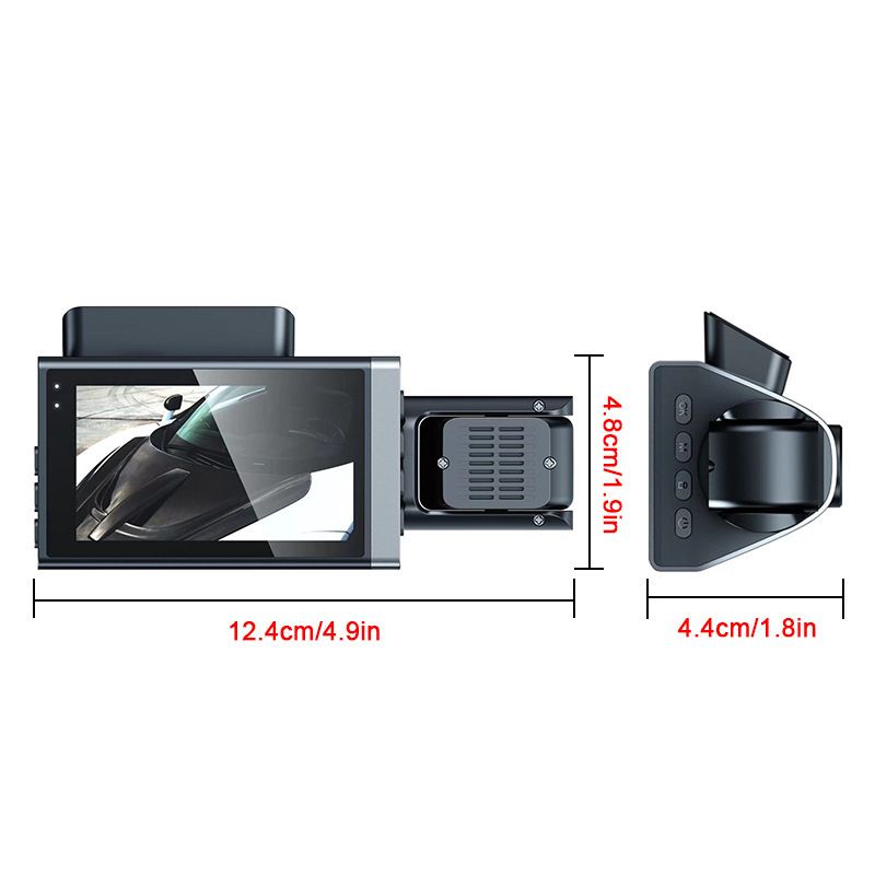 Enregistreur de conduite HD 1080P avec WiFi avec affichage trois enregistrements trois objectifs image de recul avant de voiture arrière_voghion.com
