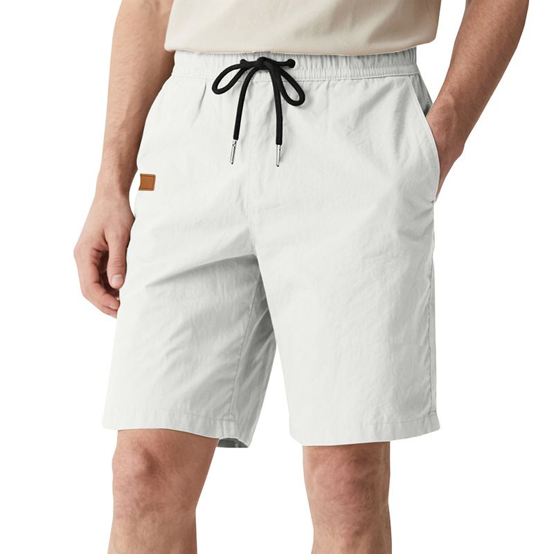 Pantalones de playa para hombre, de verano, informales, ligeros y lujosos, de cinco puntos, con cordón cruzado, talla grande_voghion.com