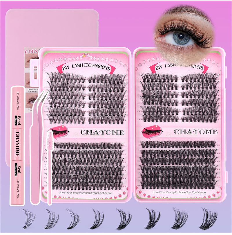 False Eyelashes 504 Clusters Of Segmented DIY False Eyelashes Book Natural Thick Segmented Curling 8 16mm Eyelashes_voghion.com