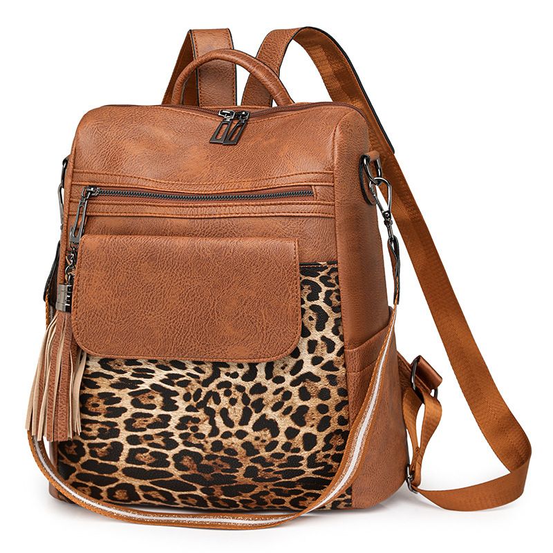Cute New Leopard Print Fashion Large Capacity Women's Backpack_voghion.com