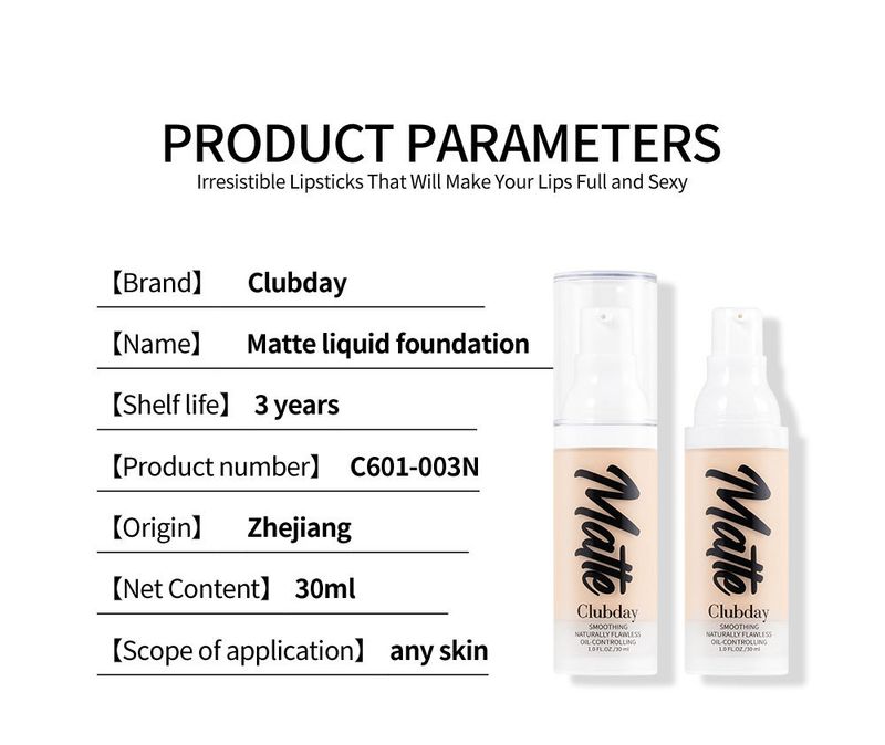 Base de maquillaje Clubday de 8 colores, corrector para marcas de acné, larga duración, resistente al agua, control de grasa, base líquida_voghion.com