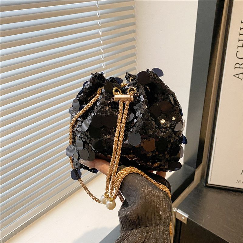 Borsa da sera a tracolla con catena elegante e secchiello da donna, piccola e alla moda, 2025, nuova, alla moda, estiva_voghion.com