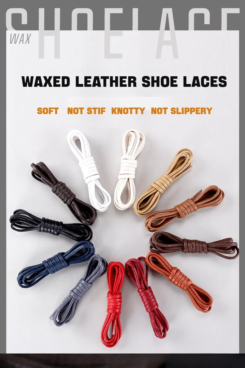 1 paio di lacci per scarpe in cotone cerato, lacci per scarpe in corda tonda, lacci per stivali, lacci per scarpe in pelle impermeabili_voghion.com