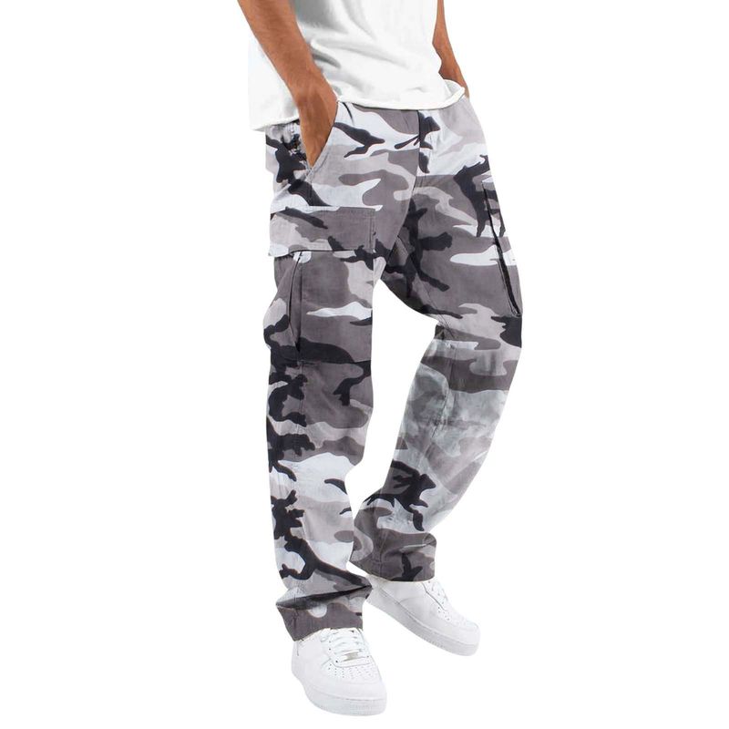 Men's Camouflage Cargo Pants - Outdoor Military Tactical Jogger Pants With Drawstring Waist & Multiple Pockets, Loose Fit Casual Work Pants_voghion.com
