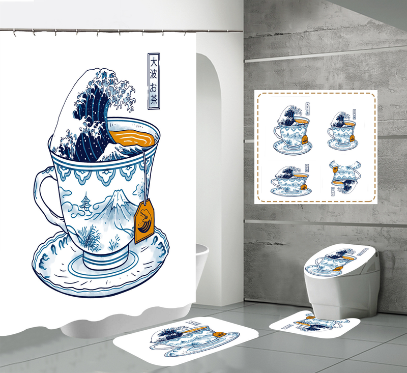 Nordic modern high-definition digital printing waterproof and anti fog polyester high-end hotel partition bathroom_voghion.com