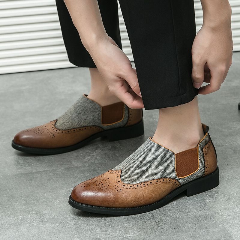 Men's Business Casual Dress Oxfords Formal Lace-Up Shoes For Office, Parties, And Daily Wear_voghion.com
