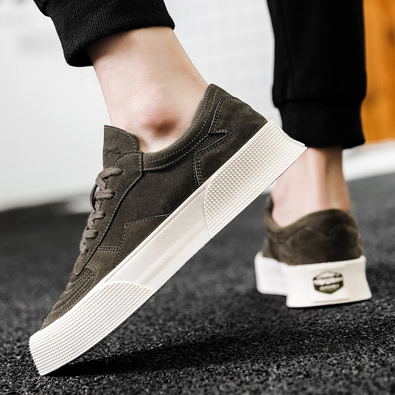 Heren sport- en vrijetijdsschoenen Dikke bodemplankschoenen Veterschoenen Herenschoenen_voghion.com