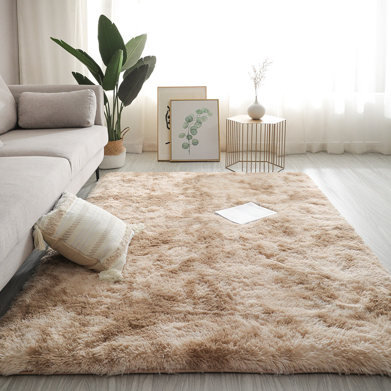 Carpet bedroom covered with Nordic ins, living room, coffee table, bedside girl room, under the bed, plush mesh red carpet floor mat_voghion.com