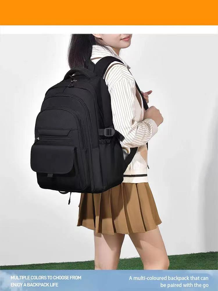 Zaino unisex per studenti con tasche multiple, zaino multifunzionale di grande capacità in stile coreano per coppie, design resistente e semplice_voghion.com