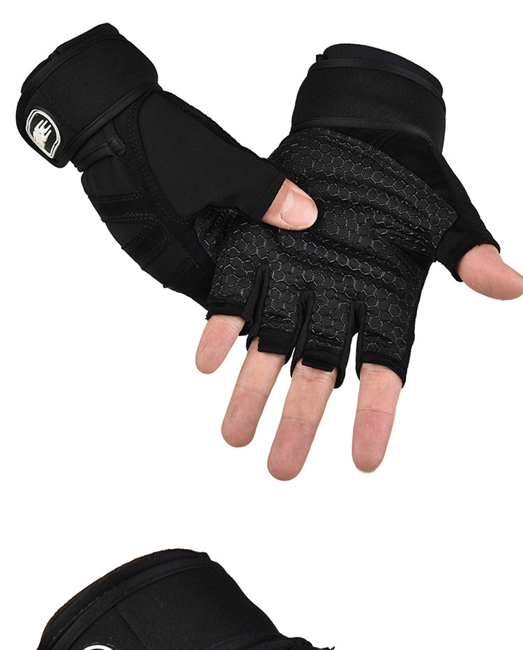 Unisex Fitness Gloves Half Finger Men's And Women's Non-slip Breathable Weight Lifting Hand Training Long Wrist Riding Gloves_voghion.com