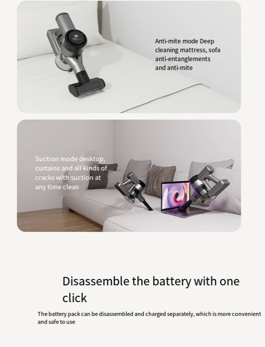Vacuum cleaner for household use, wireless, strong suction, long battery life, can be used wet or dry, portable, high power dust removal machine_voghion.com