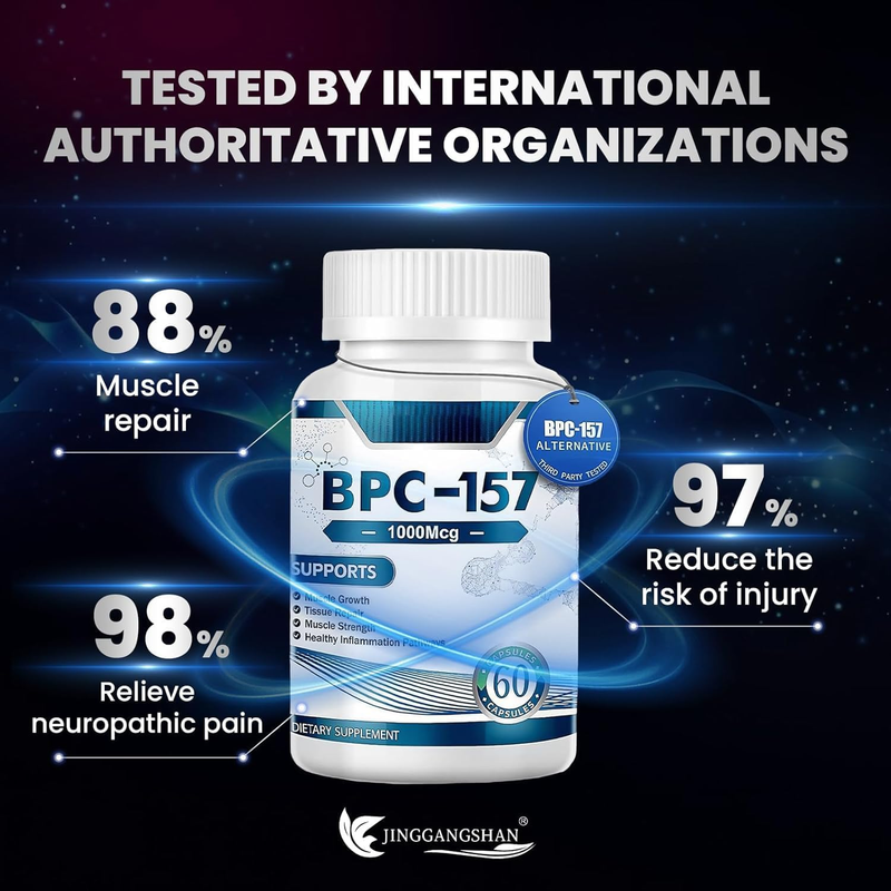 Capsule cu peptide BPC-157, BPC-157 Pro 1000 mcg, nou compus protector 157, stimulează recuperarea musculară și repararea țesuturilor 60 de capsule (1 flacon)_voghion.com