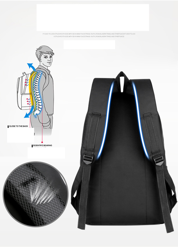 School Bag Backpack Large Capacity Advanced Sense Business Multi-function Computer Backpack Male Schoolbag For High School Students_voghion.com