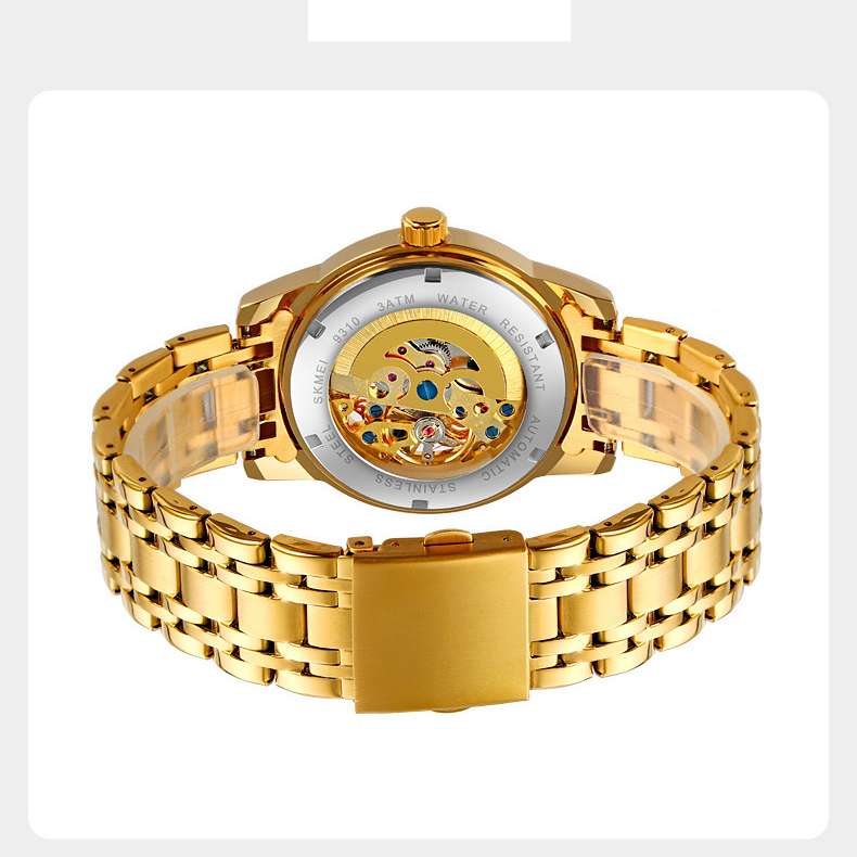 Fashion Hollowed-out Men's Mechanical Watch Automatic Movement Waterproof Steel Belt Business Mechanical Watch Men_voghion.com