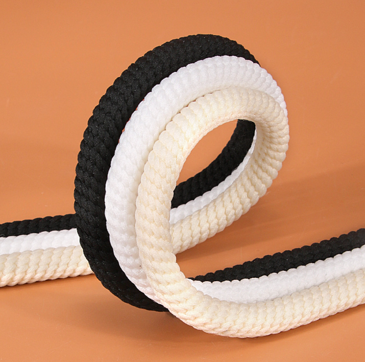 Round Braided Exaggerated Shape Bread Shoes 10mm Thick Shoelaces Butter Bread Shoelaces 1cm Width Bread Shoes_voghion.com
