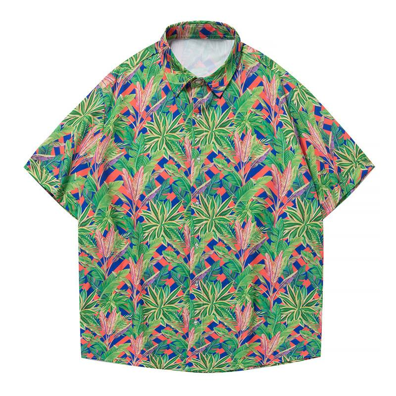 Camicia da spiaggia estiva da uomo, camicia da spiaggia a maniche corte da uomo, camicia da spiaggia ad asciugatura rapida_voghion.com