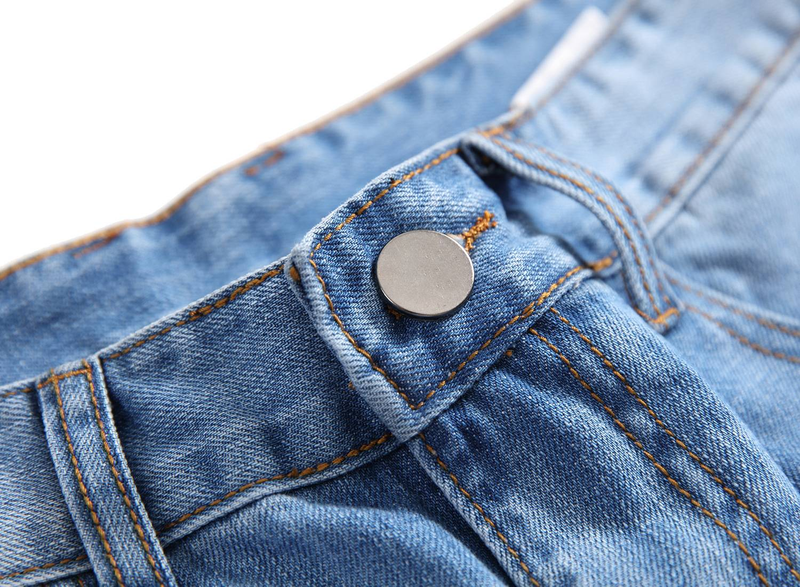 Jeans strappati da uomo, gamba dritta, vestibilità slim, pantaloni in denim non elasticizzati strappati da uomo LY010_voghion.com