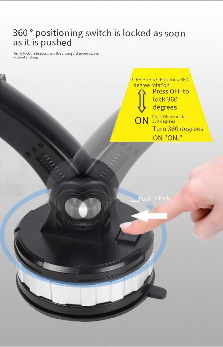 Universal Car Windshield Phone Mount - Super Strong Suction Cup Holder For Truck/SUV With 360° Rotation (Anti-Shake Design)_voghion.com