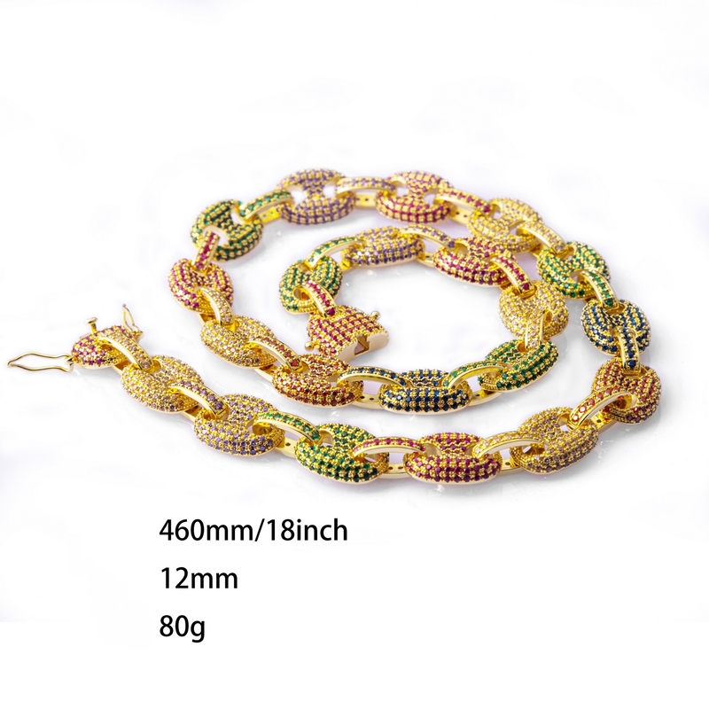 Heren- en damessieradenset, 18-karaats vergulde hiphop-zirkonia-ringset, geometrisch stapelbaar micro-pavéontwerp in wit/geel goud en veelkleurige stenen_voghion.com