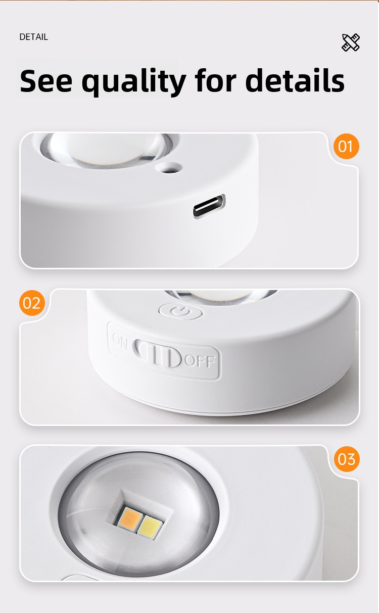 Magnetic LED Cabinet Light With Remote Control, RGB & 3-Color Options, Battery-Powered, ABS Material, Modern Design_voghion.com