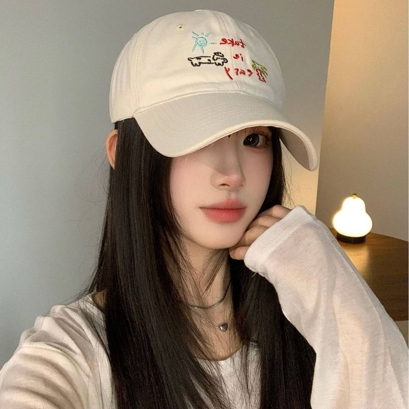 Sommer-Baseballkappe, Sonnenhut, Sonnenhut, Kokosnussbaum, Welpen-Stickerei, weiche Oberseite, Entenschnabelkappe, All-Match-Hut_voghion.com