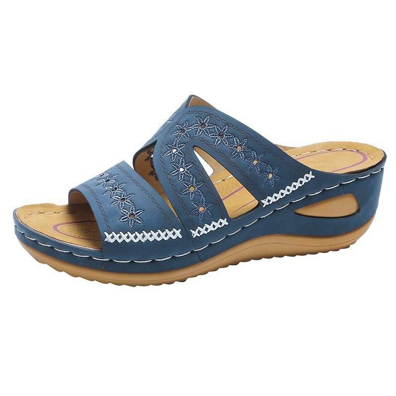 Women's Non-slip Color Button Beach Sandals Women's Summer Rhinestones Casual_voghion.com