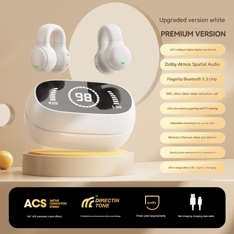 Auriculares inalámbricos nuevos, de excelente calidad, con estuche de carga, con clip y cómodos de usar._voghion.com