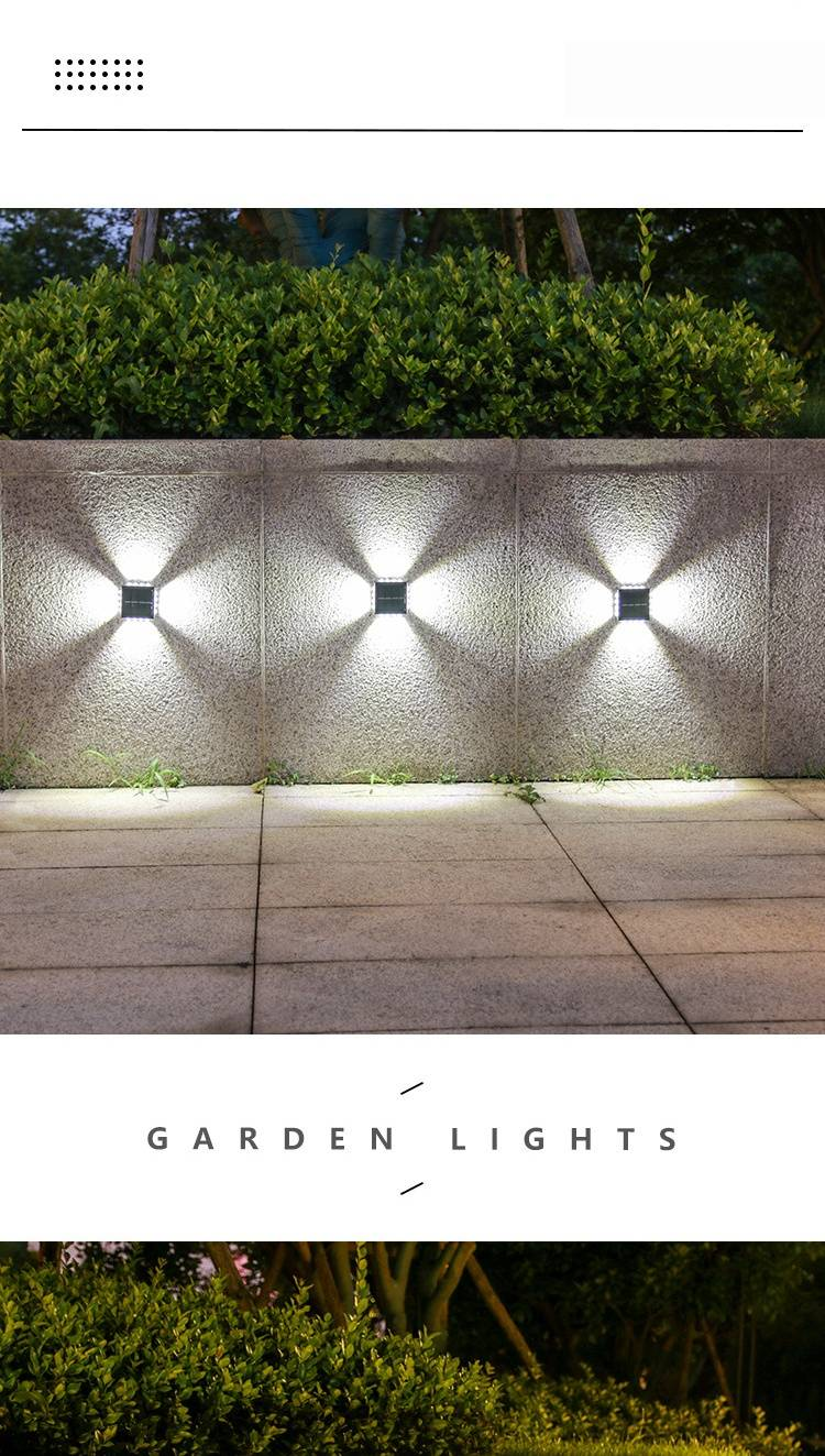 Solar Powered Outdoor Wall Sconce LED Garden Light With Convex Mirror For Patio, Fence, And Villa Decoration_voghion.com
