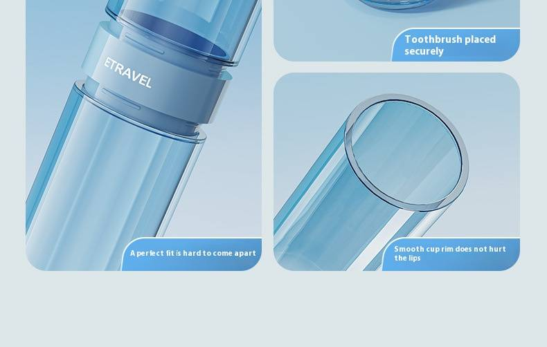 Multi-Purpose Toothbrush Holder With Foldable Cup, Leak-Proof & Compact Storage For Bathroom, Travel, And Dorm Organization_voghion.com