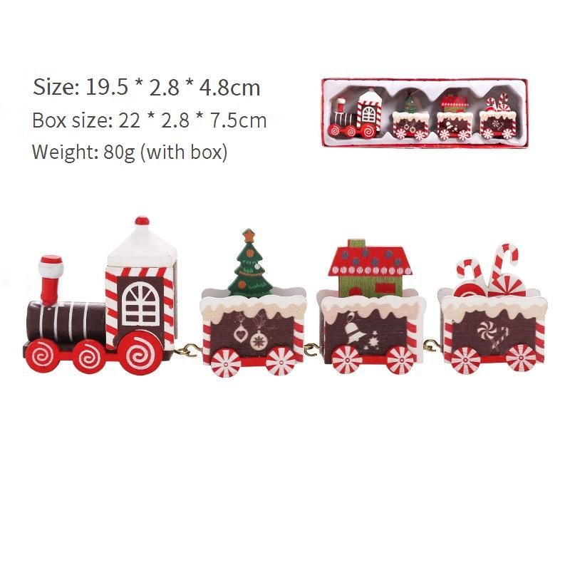 Christmas Hand-Painted Wooden Train Ornament - Festive Holiday Decor For Kids & Home - Unique Gift For Children_voghion.com