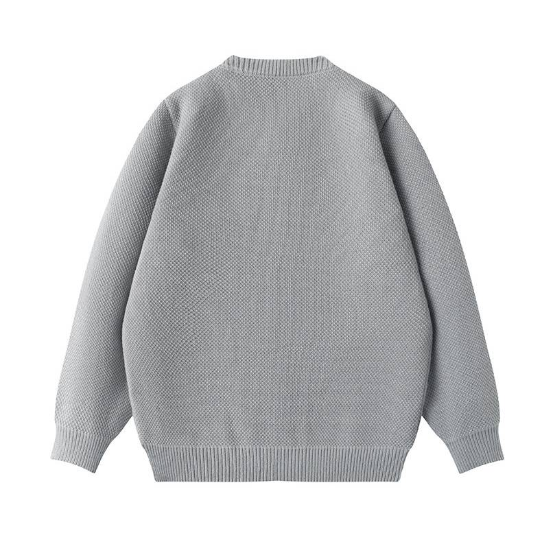 Cardigan in maglia testurizzata ispirato – Pullover oversize da uomo con dettagli jacquard e misto acrilico altamente elasticizzato (caffè, grigio chiaro, nero)_voghion.com