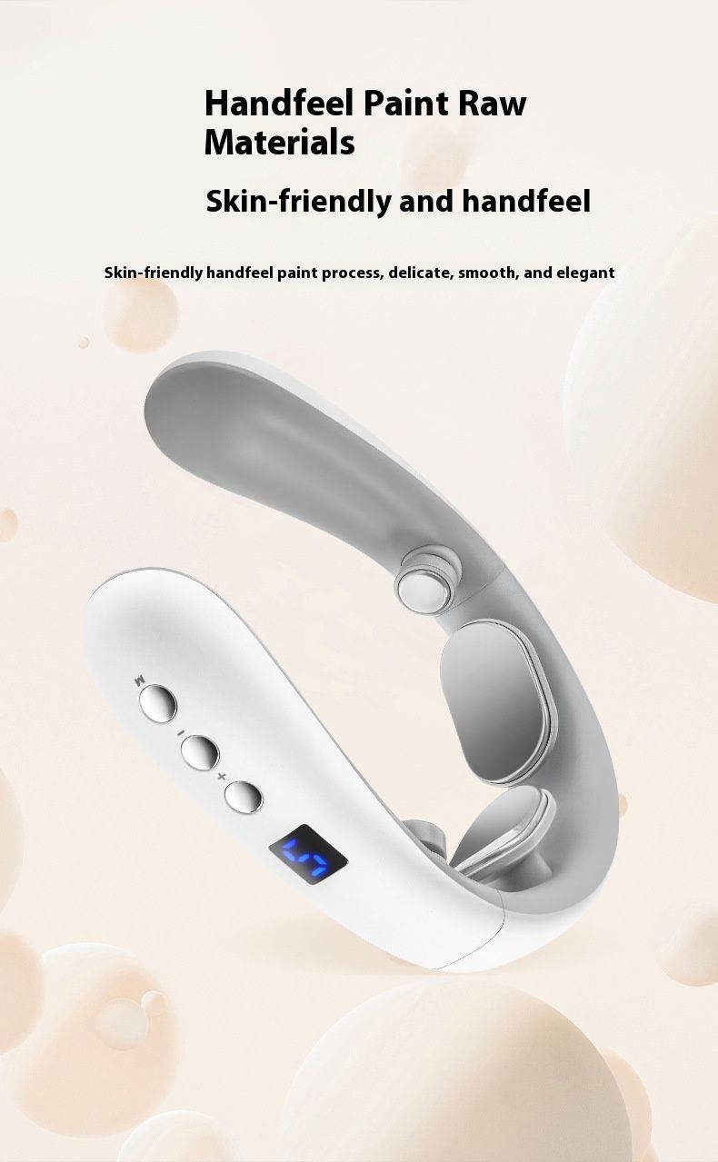 Neck Massager With Bluetooth & Heat Therapy - 4 EMS Nodes, 5 Massage Modes, USB Rechargeable, Adjustable Intensity_voghion.com