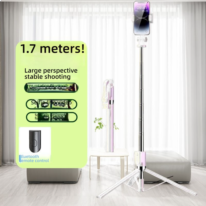 Trípode profesional ajustable para teléfono con control remoto Bluetooth - Palo selfie portátil de 360° para smartphones_voghion.com