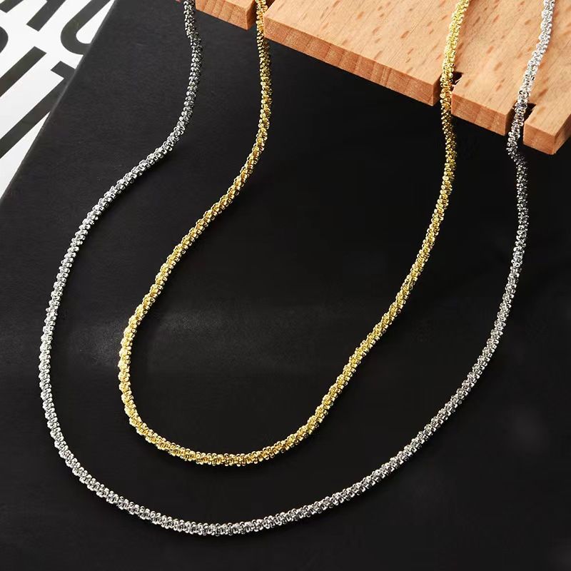 Collana di sabbia galassia cielo stellato di lusso leggero Ins per uomo e donna, scintillante e semplice catena per clavicola nuda_voghion.com