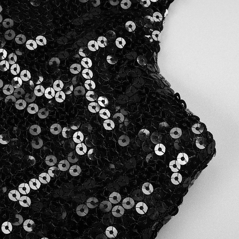 Women's Clothing High End New Nightclub Hollow Halter Backless Beaded Long Women's Dress_voghion.com