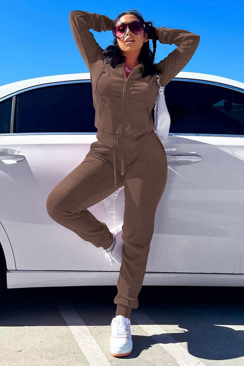 Damenbekleidung neue Mode lässig Silberfuchs Wolle Strickjacke zweiteiliger Anzug Samt Hose Sets_voghion.com