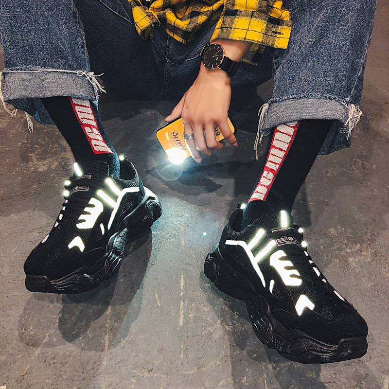 Scarpe casual da uomo per studenti, stile coreano, primavera e autunno 2025, con sneakers riflettenti ING Trend e papà_voghion.com
