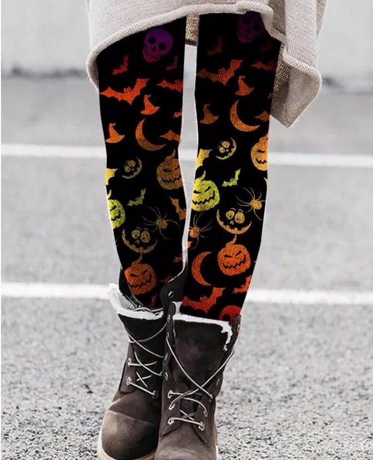 Leggings elasticizzati retrò stampati a vita alta stile caldo del commercio estero da donna_voghion.com