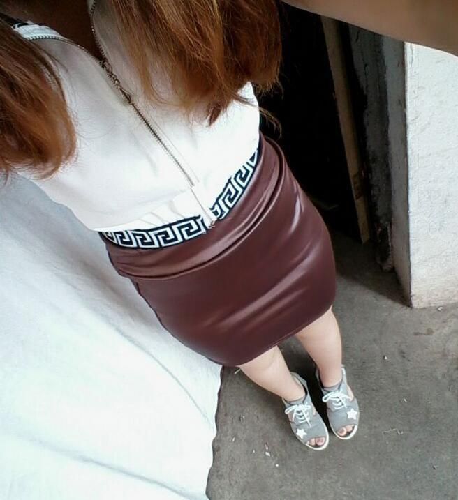 Women's imitation leather bottoming skirt, matte imitation leather skirt, imitation pu hip-covering skirt, summer skirt_voghion.com
