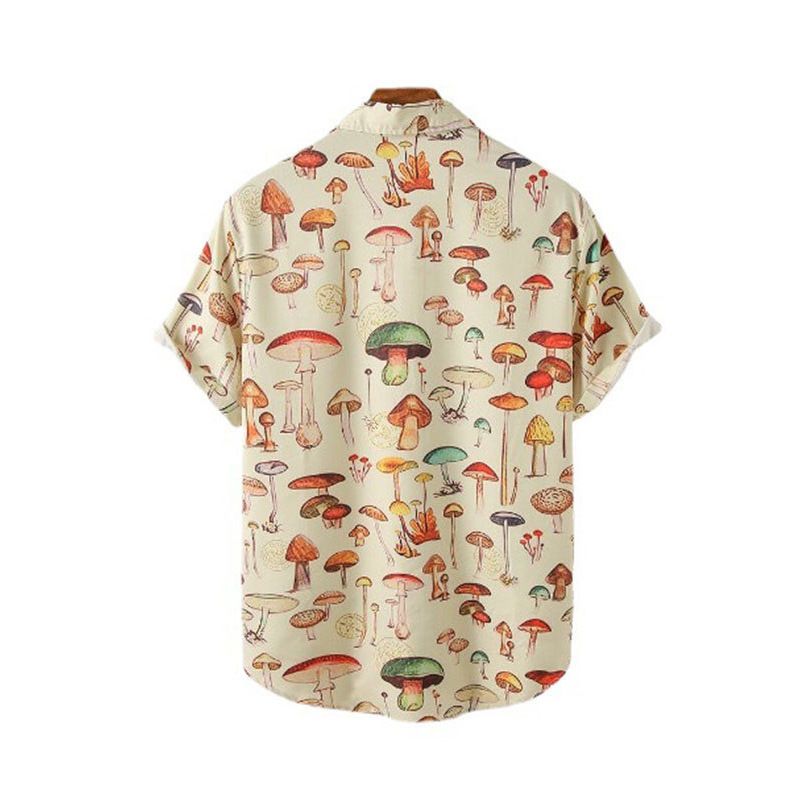 Camicie hawaiane larghe personalizzate con stampa a fungo, per uomo, stile estivo, nuovo e di tendenza_voghion.com