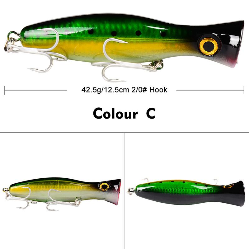 Long Casting Bionic 6 Cores Nova Popa Lua 13CM/43G Isca Rígida de Plástico para Todos os Tipos de Água DW491_voghion.com
