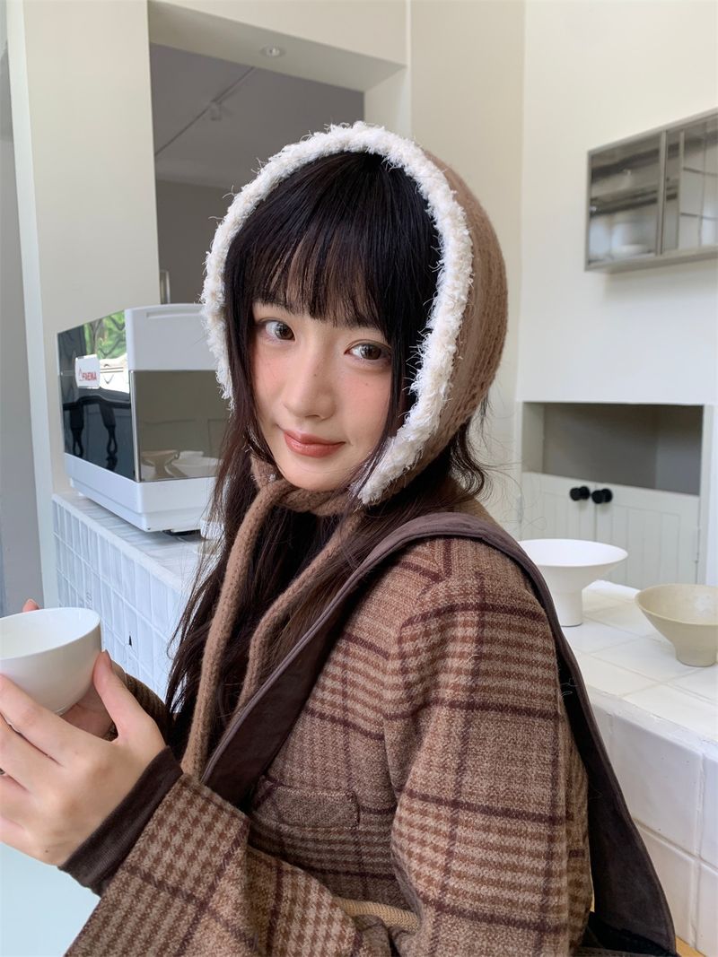 Paraorecchie in maglia di peluche, autunno/inverno 2025, nuovi, caldi_voghion.com