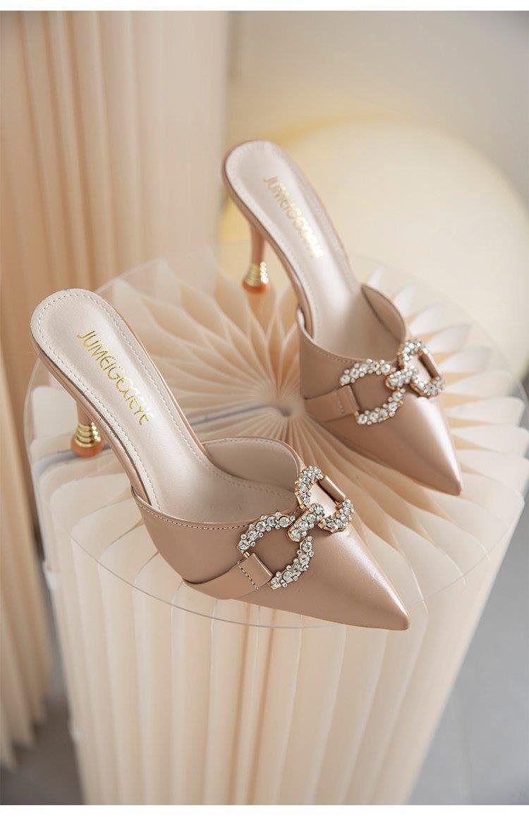 Elegante Pantoletten mit spitzer Zehenpartie und Strasssteinen für Damen – Stylische und bequeme Sommer-Sandalen in den Größen 33–40_voghion.com