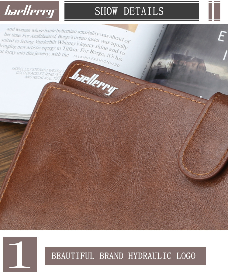 BAELLERRY Ny pung til mænd Multifunktionel Business Clutch Taske Højkvalitets Lynlås Mobiltelefon Taske Herre Taske_voghion.com