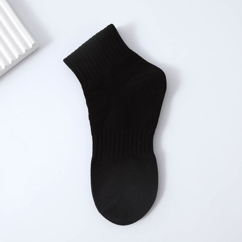 Chaussettes de basket-ball mi-hautes tendance en coton peigné 2025D pour homme, courtes et polyvalentes, couleur unie_voghion.com