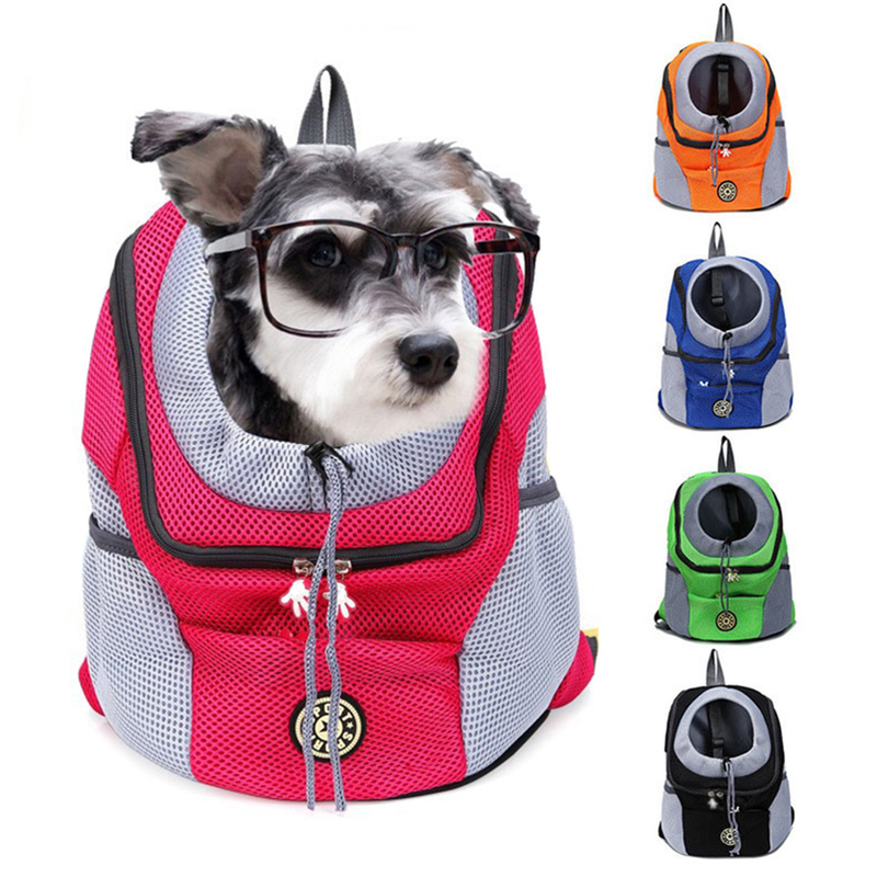 Atmungsaktiver Hunderucksack für kleine große Hunde und Katzen, doppelte Schultertragetasche, tragbarer Reiserucksack für Haustiere_voghion.com