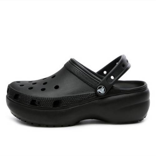 Cross hole shoes women's cloud mid-heel thick-soled sandals heightening beach shoes one piece drop shipping 206750_voghion.com